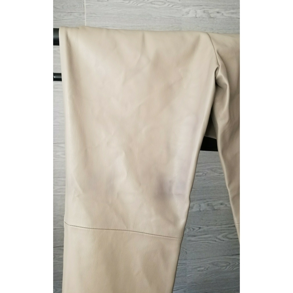 ZARA // faux leather leggings tan mink grey - Picture 12 of 16
